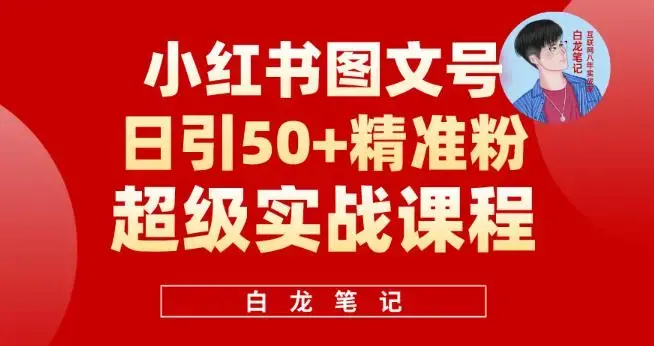 小红书图文号日引50+精准流量，超级实战的小红书引流课，非常适合新手【揭秘】-图片1