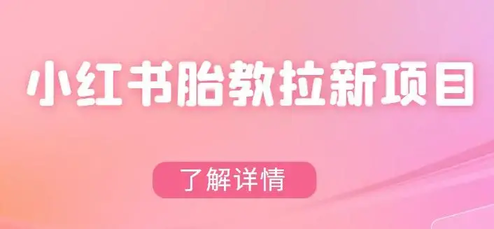 小红书胎教网盘拉新项目，可在私域变现两次（作品制作教程+素材）